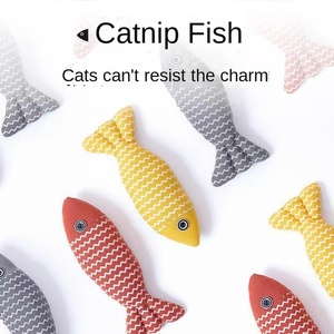 Mint <span class=keywords><strong>Fish</strong></span> Cat Toy Self-Hi Relleno Resistente a los arañazos Resistente a mordeduras Lino <span class=keywords><strong>Fish</strong></span> Stick Ecológico Explosivo Simulación Mascota - Product Image 4