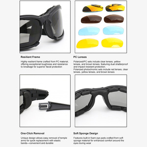Lunettes de tir tactiques d'extérieur 2026 en gros pour hommes – Lunettes de sécurité anti-choc et anti-rayures - Product Image 4
