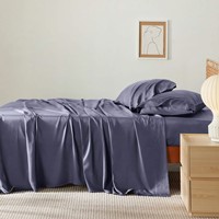 Parure de lit rafraîchissante en fibre de bambou, douce, respirante et soyeuse, 3 pièces (drap-housse, taie d'oreiller) pour la maison et l'hôtel
