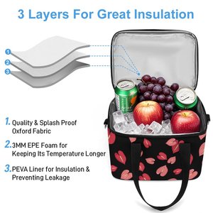 Bolsa refrigeradora reutilizable con diseño <span class=keywords><strong>de</strong></span> Anthuerium rojo personalizado, bolsa <span class=keywords><strong>de</strong></span> almuerzo, portador <span class=keywords><strong>de</strong></span> Picnic con aislamiento térmico, mochila <span class=keywords><strong>de</strong></span> entrega <span class=keywords><strong>de</strong></span> alimentos helados para el <span class=keywords><strong>trabajo</strong></span> - Product Image 2