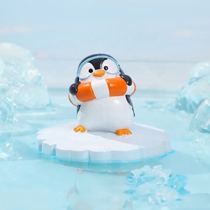 Schwimmende Cartoon-Pinguin-Figur auf Eisberg, selbstschwimmende Aquarium-Dekoration, Harzfigur für Teich, Wasserspiel, Pool, Geschenk - Product Image 3