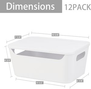 Organiseur de placard empilable, contenants de rangement en plastique avec couvercle, bacs organisateurs multi-usages pour armoire, tiroir, comptoir ou étagères - Product Image 2