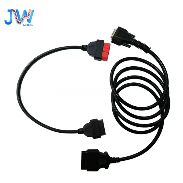 OBD2 16 Pin Extension Harness with Multi Connectors, J1962 Diagnostic Cable for ECU Programming & Custom Setup