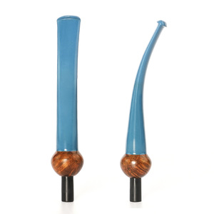 Briar Wood Pipe Mouthpiece 3mm Flue Bent Handle Vulcanized Rubber Classic Tobacco Pipe Smoking Accessory - Product Image 1