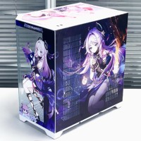 Boîtier de jeu ATX Mid-Tower personnalisé Genshin Impact Citlali, nouveau design, gravure UV, peinture pulvérisée, ventilateur métallique élégant – Vente Flash