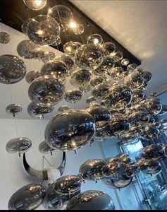 Lớn hiện đại hình bầu dục thổi thủy tinh Bong Bóng Bóng Led Đèn chùm hiện đại phòng khách mặt dây đèn - Product Image 3