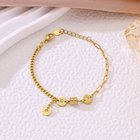 Bracelet pour femme SDELL, élégant, luxueux et sophistiqué, avec chiffres romains, porte-bonheur, en acier inoxydable, avec pompon