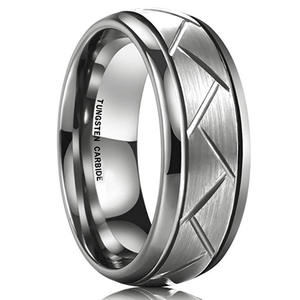 8mm Tungsten <strong>Ring</strong> Vintage Silver Groove Anti-Tarnish Punk Luxury Hip Hop Fashion <strong>Rings</strong> Gift for <strong>Men</strong> Jewelry - Product Image 6