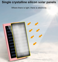 Nouvel arrivage de chargeur solaire portable Smart Slim 10000mah Power Bank Charge rapide avec lumière LED 20000mah étanche