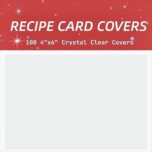 Protège-cartes de recettes, pochettes pour cartes indexées, couvertures de pages de livre de cuisine - 100 unités 4×6 pouces - Product Image 2