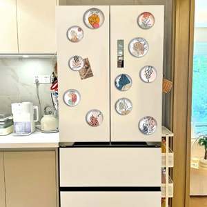 Imán de Refrigerador de Cristal con Diseño Moderno y Creativo, Serie de Arte Estéreo con Ramo de Flores, Tema Turístico, Parche Magnético para Refrigerador - Product Image 1