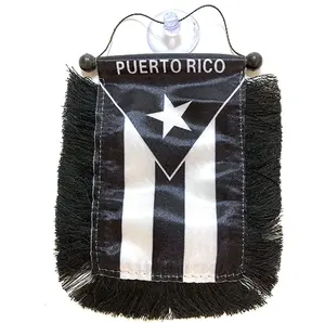Banderas de Puerto Rico para coches, calcomanías adhesivas, pequeñas, mini pancarta