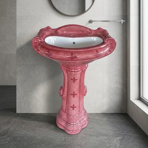 Lavabo sur pied carré moderne en surface solide, exquis, pour hôtels, salles de bain, centres commerciaux et projets de construction - Product Image 3