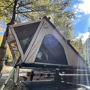 Aluminum Waterproof Roof Tent Foldable Pop-Up 4x4 Hardshell Roof Top Tent Unique Hard Shell <b>Car</b> Rooftop Tent For 2-3 Person - Product Image 5