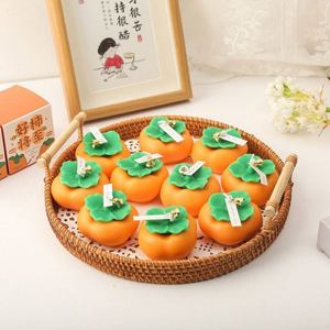 Bougie solide parfumée Ruyi en forme de kaki, sans fumée, pour décoration intérieure - Product Image 1