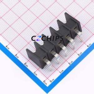 MX35R-8.25-05P-BK01-Cu-S-A Barrier Terminal Block Bent Lead Through Hole,P=8.25mm Connector Two Sides 8.25mm 1x5P Right Angle - Product Image 2