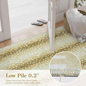 Nouveauté 2025 Tapis de couloir en fausse laine à imprimé animal bohème 2,6x8 pieds Khaki Antidérapant Résistant aux taches Tapis de cuisine pour salon - Product Image 3