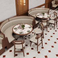 Meistverkaufte Lederbank Fast-Food Massivholz-Tisch und -Stuhl Rattanstuhl Möbelset Café Restaurant Tisch und Stuhl