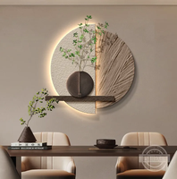Peinture décorative de restaurant, peinture murale de fond de style avancé, peinture murale tridimensionnelle pour salon
