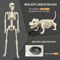 Squelette de chien en plastique de 90 cm et 165 cm, support de déguisement moderne et terrifiant pour Halloween, jouet d'horreur pour adulte, idéal pour cosplay, mascarade, festival, maison