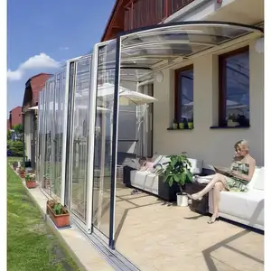 Desain Khusus Prima Aluminium Profil Ruang Berjemur Kayu Rumah Kaca untuk Orang Dewasa