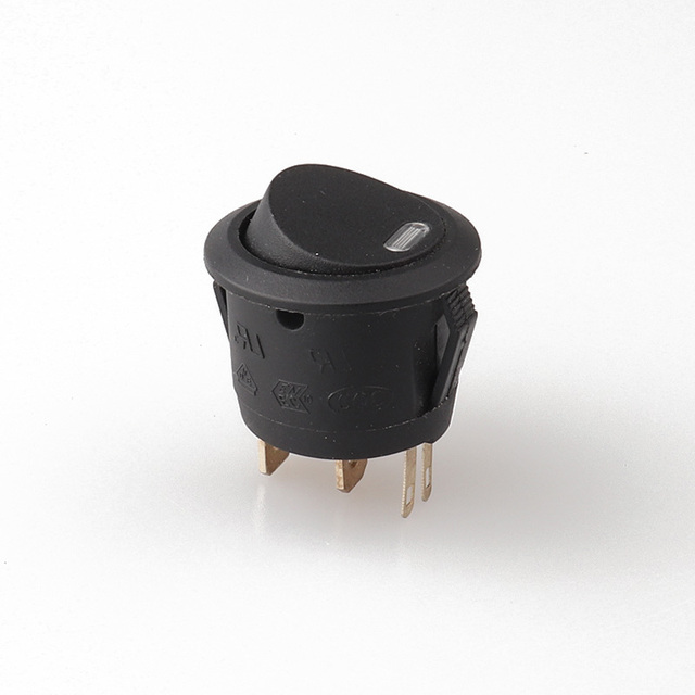 KDC2 Round Button Electrical Rocker Switch 3P 250V 6A/10A ON-OFF Indicator