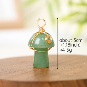 Wholesale Hand Made Crystal Mushroom Pendant Necklace Fashion Jewelry <b>Wire</b> Wrap Mushroom Pendant - Product Image 3