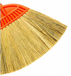 Balai à manche en plastique avec poils en herbe naturelle, taille moyenne, sans drapeau, pour le nettoyage des sols, style basique durable - Product Image 4
