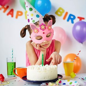 2024 Francia fiesta de cumpleaños disfraz vestir favor DIY arte artesanía brillo ensueño <span class=keywords><strong>unicornio</strong></span> fieltro fiesta máscaras para niños - Product Image 6