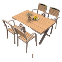 Ensemble de salle à manger d'extérieur 7 pièces, chaises et tables, vente chaude