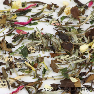 Thé aux fruits secs chinois en vrac autocollants de marque privée thé blanc au <span class=keywords><strong>jasmin</strong></span> litchi thé aromatisé - Product Image 5