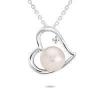Collier pendentif en argent sterling 925 avec coquillage marin et perle d'eau douce