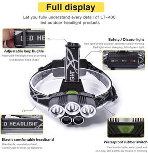Lampe frontale multifonction rechargeable par USB pour la pêche <span class=keywords><strong>de</strong></span> nuit, 5 LED, focalisation fixe, puissante, vente en gros, éclairage <span class=keywords><strong>de</strong></span> camping en plein air - Product Image 5