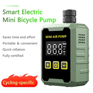 Wholesale Mini Portable Electric Bike Tyre Pump Rechargeable Smart Automatic Bicycle Tire Inflator Wireless Bicycle Air Pump