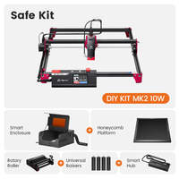 AlgoLaser DIY KIT MK2 Graveur Diode 10W CNC Refroidi par Eau USB/Wi-Fi AI/DXF/PLT pour Débutants Bois/MDF/Caoutchouc/Cristal/Pierre Haute Performance