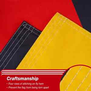 Bandera de Alemania, 3x5 pies, Doble Cara, 3 Capas, Resistente, 100% Poliéster, Anillas de Latón, 4 Hileras de Costuras, Uso Interior/Exterior - Product Image 5