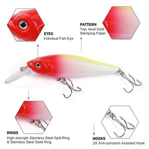 Leurre flottant SNEDA 9,5 cm 13,5 g avec sonnette, appât dur pour la pêche en eau douce et salée, pêche en surface, pour le bar - Product Image 4