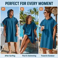 Serviette de plage en microfibre à séchage rapide, poncho de surf à capuche, logo personnalisé OEM ODM, écologique, unisexe pour adultes, peignoir