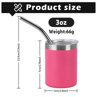 Gobelet isotherme en acier inoxydable à double paroi de 3 oz, sans BPA, anti-fuite, pour le camping et les voyages, maintien thermique de 0 à 6 heures