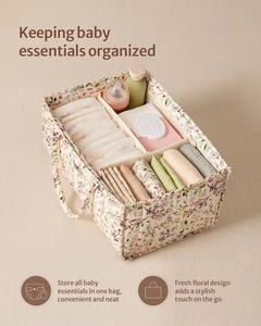 Organisateur de couches <span class=keywords><strong>à</strong></span> fleurs personnalisé, panier de rangement élégant pour la chambre de <span class=keywords><strong>bébé</strong></span>, cadeau indispensable pour une fête prénatale ou article de liste de naissance - Product Image 3