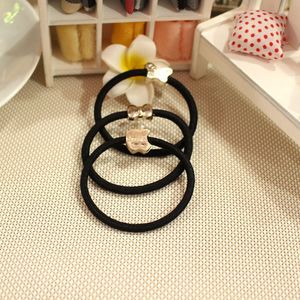 Coleteros de estilo coreano, bandas elásticas negras para el cabello con dijes metálicos para niñas, regalo para niños, tocados de verano 2021 - Product Image 3