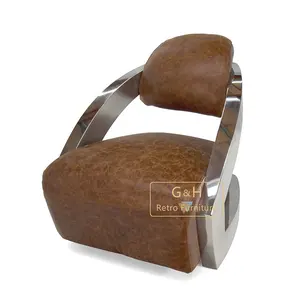 Phòng Khách Saddle Da Đan Mạch Thiết Kế Ghế Phòng Chờ Ghế Gỗ Sồi Rau Rám Nắng Da Chính Hãng Vintage Tây Ban Nha Ghế