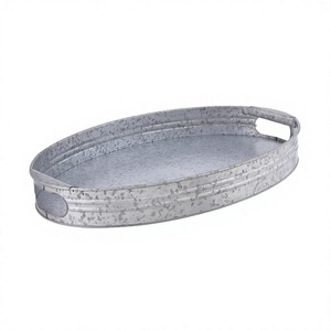 Bandeja de Comida Galvanizada de Diseño Moderno, Tamaño Personalizado, Forma Ovalada, Bandeja para Servir Té y Café de Home Arts - Product Image 1