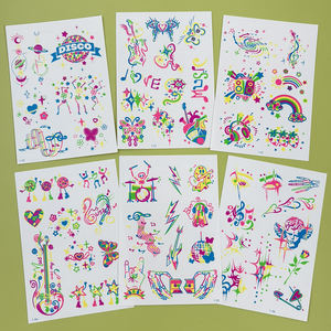 6 Piezas de <span class=keywords><strong>Tatuajes</strong></span> Fluorescentes de Mariposas, <span class=keywords><strong>Pintura</strong></span> Corporal de Neón, Pegatinas de <span class=keywords><strong>Tatuajes</strong></span> Faciales, Calcomanías de Arte Corporal Impermeables, Pegatinas de <span class=keywords><strong>Tatuajes</strong></span> Temporales - Product Image 3