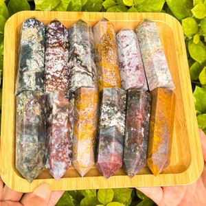 Tour en cristal naturel de jaspe océanique en gros, artisanat sculpté écologique, pierre précieuse de guérison, cadeau de décoration Feng Shui - Product Image 1