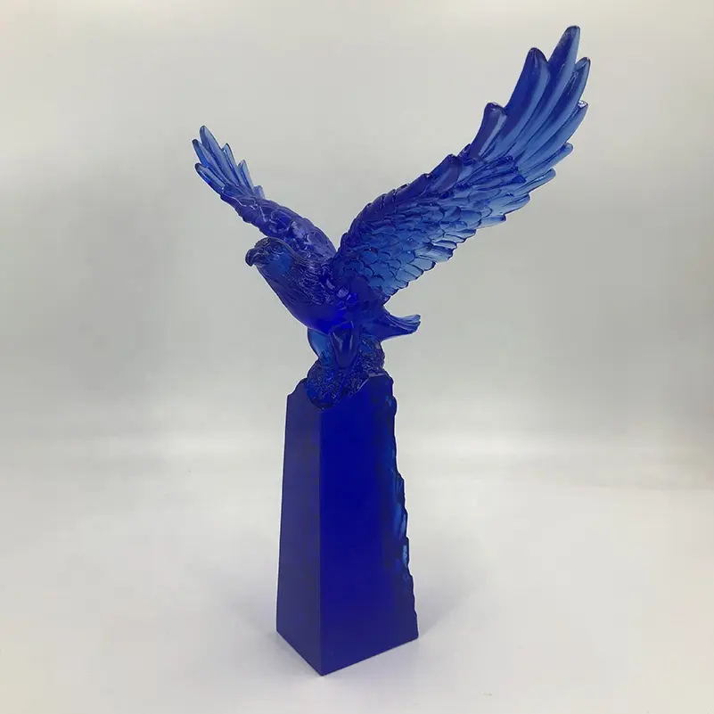 Jadevertu eagle Award Trophy pour les cadeaux d'affaires prix personnalisés prix de cristal trophée de verre trofeos personnalisés