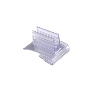 Transparent <b>Plastic</b> PVC Retail <b>Channel</b> Hinged Tooth Gripper Flag Signage Sign Holder Customizable Size Logo for Supermarket - Product Image 1