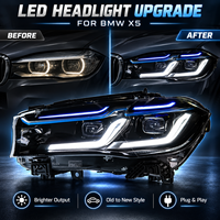 Ensemble de phares LED BK pour BMW X5 2014-2018, accent bleu, double couleur, DRL, projecteur quadruple, clignotant séquentiel, plug and play