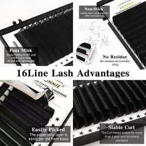 ขนตาปลอม Abonnie Individual Volume Lashes 6 มม. แบบ D Curl สีดำด้าน ขนตาโค้งงอนขนาดใหญ่ คุณภาพพรีเมียม - Product Image 4