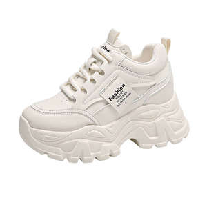Baskets plateforme pour femmes à talon compensé, nouvelle collection été 2025, respirantes, blanches, taille 26 - Product Image 5